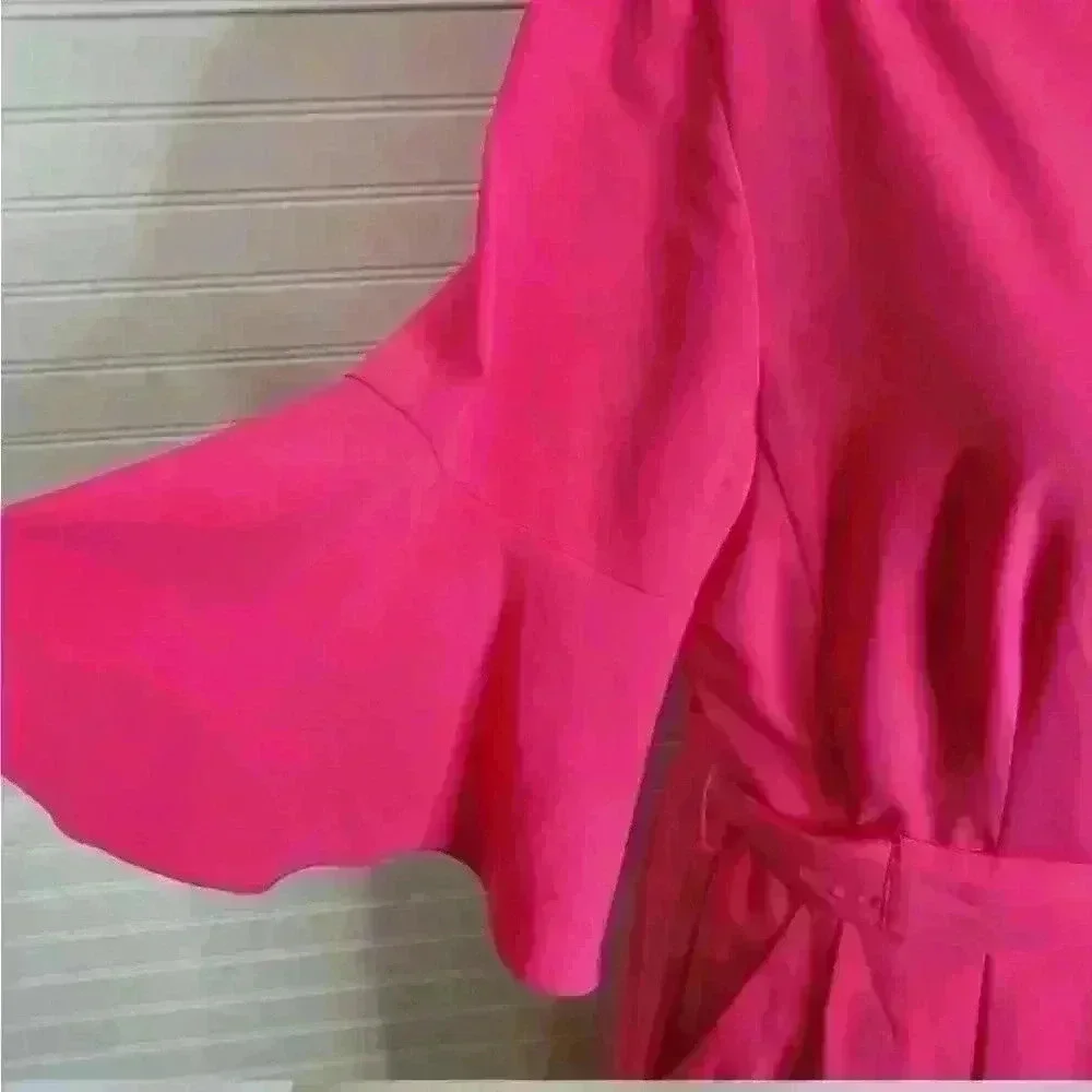ELIZA J Bell Sleeve Sheath Dress In Hot Pink (POCKETS)